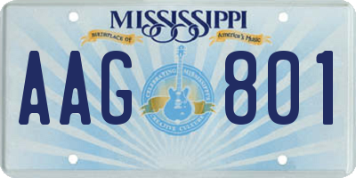 MS license plate AAG801