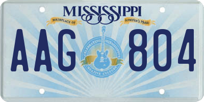 MS license plate AAG804
