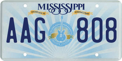 MS license plate AAG808