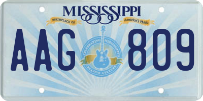 MS license plate AAG809