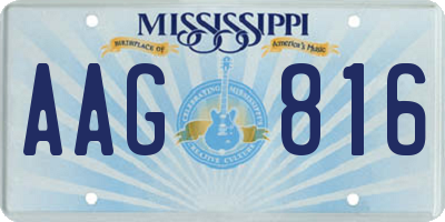 MS license plate AAG816