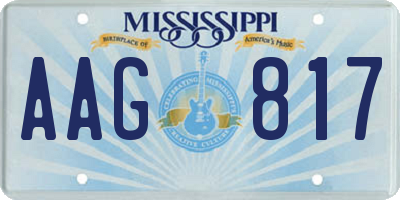 MS license plate AAG817