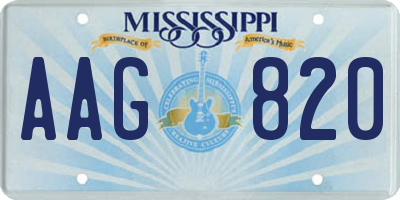 MS license plate AAG820