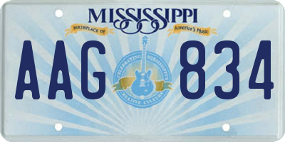 MS license plate AAG834