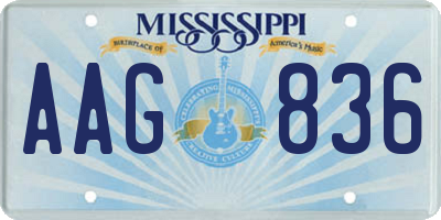 MS license plate AAG836