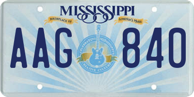 MS license plate AAG840