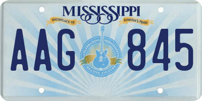 MS license plate AAG845