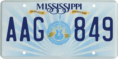 MS license plate AAG849
