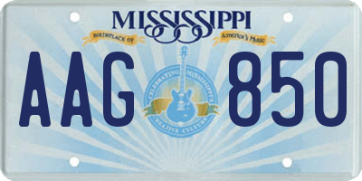 MS license plate AAG850