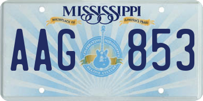 MS license plate AAG853