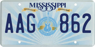 MS license plate AAG862