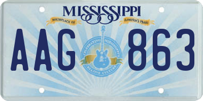 MS license plate AAG863