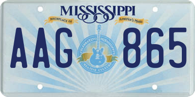 MS license plate AAG865