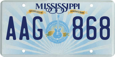 MS license plate AAG868