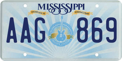 MS license plate AAG869