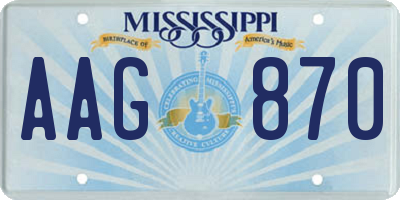 MS license plate AAG870