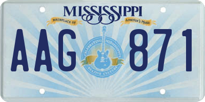 MS license plate AAG871