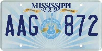 MS license plate AAG872