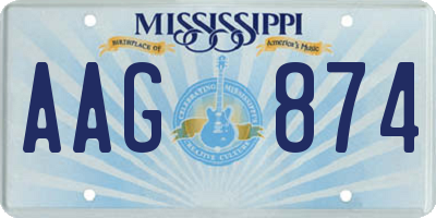 MS license plate AAG874