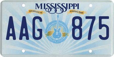 MS license plate AAG875