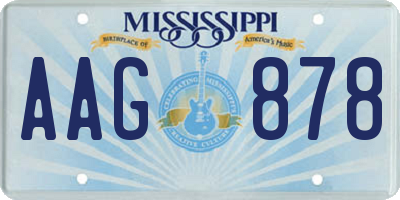 MS license plate AAG878