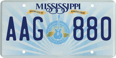 MS license plate AAG880