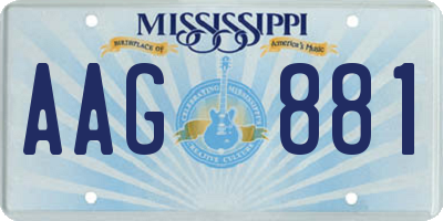 MS license plate AAG881