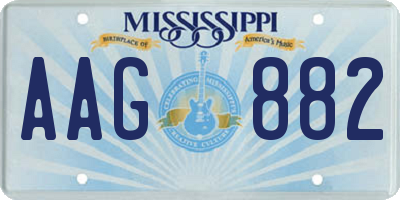 MS license plate AAG882