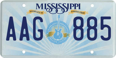 MS license plate AAG885