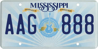 MS license plate AAG888