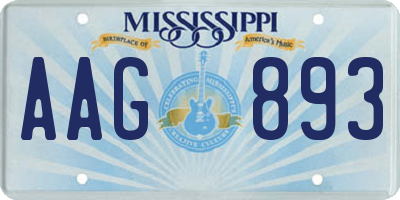 MS license plate AAG893