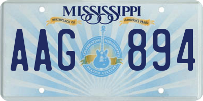 MS license plate AAG894