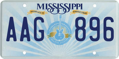 MS license plate AAG896