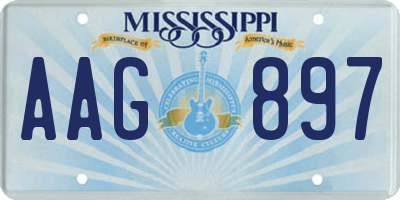 MS license plate AAG897