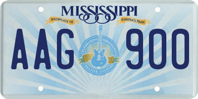 MS license plate AAG900