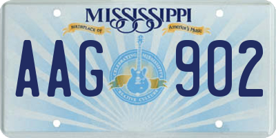 MS license plate AAG902