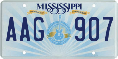 MS license plate AAG907