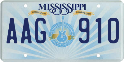 MS license plate AAG910