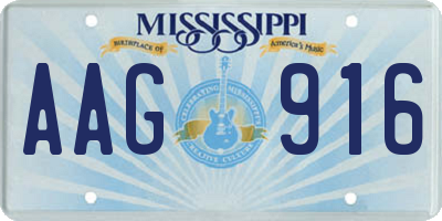 MS license plate AAG916