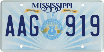 MS license plate AAG919