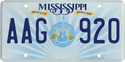 MS license plate AAG920