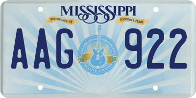 MS license plate AAG922