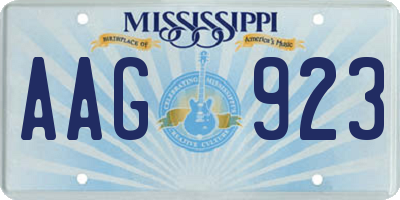 MS license plate AAG923