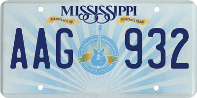 MS license plate AAG932