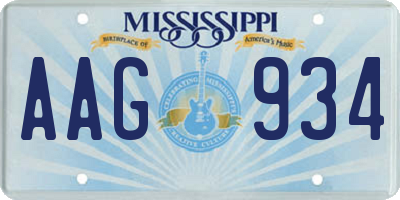 MS license plate AAG934