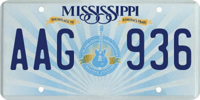 MS license plate AAG936