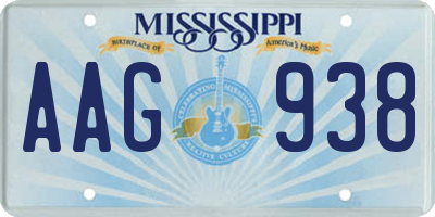 MS license plate AAG938