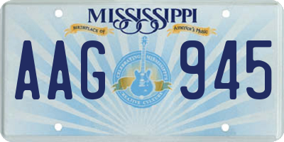 MS license plate AAG945