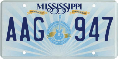 MS license plate AAG947