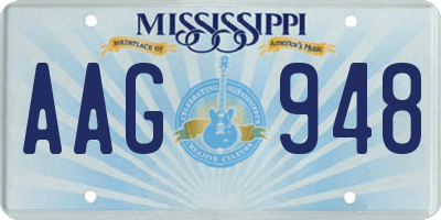 MS license plate AAG948